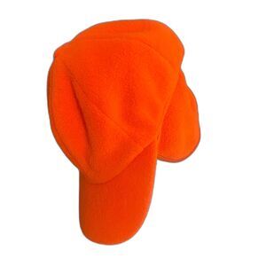 Daystone Blaze Orange Fleece Trapper Hat Ear Flap Snapback Hunting Cap Vintage